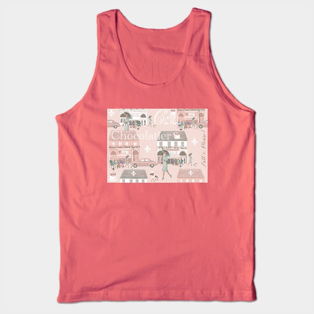 Cafe la France! Tank Top by Salzanos